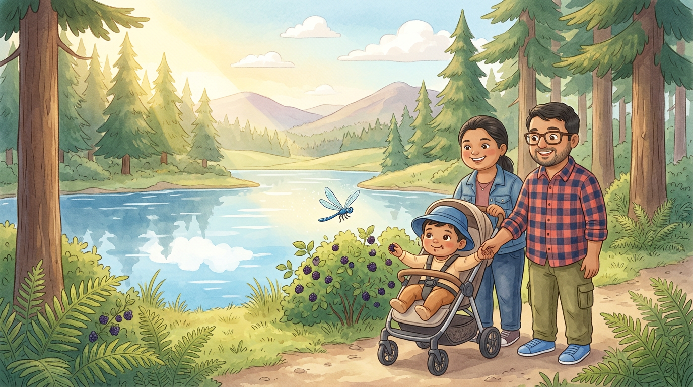Illustration for The Sweet Blackberry and the Shiny Dragonfly